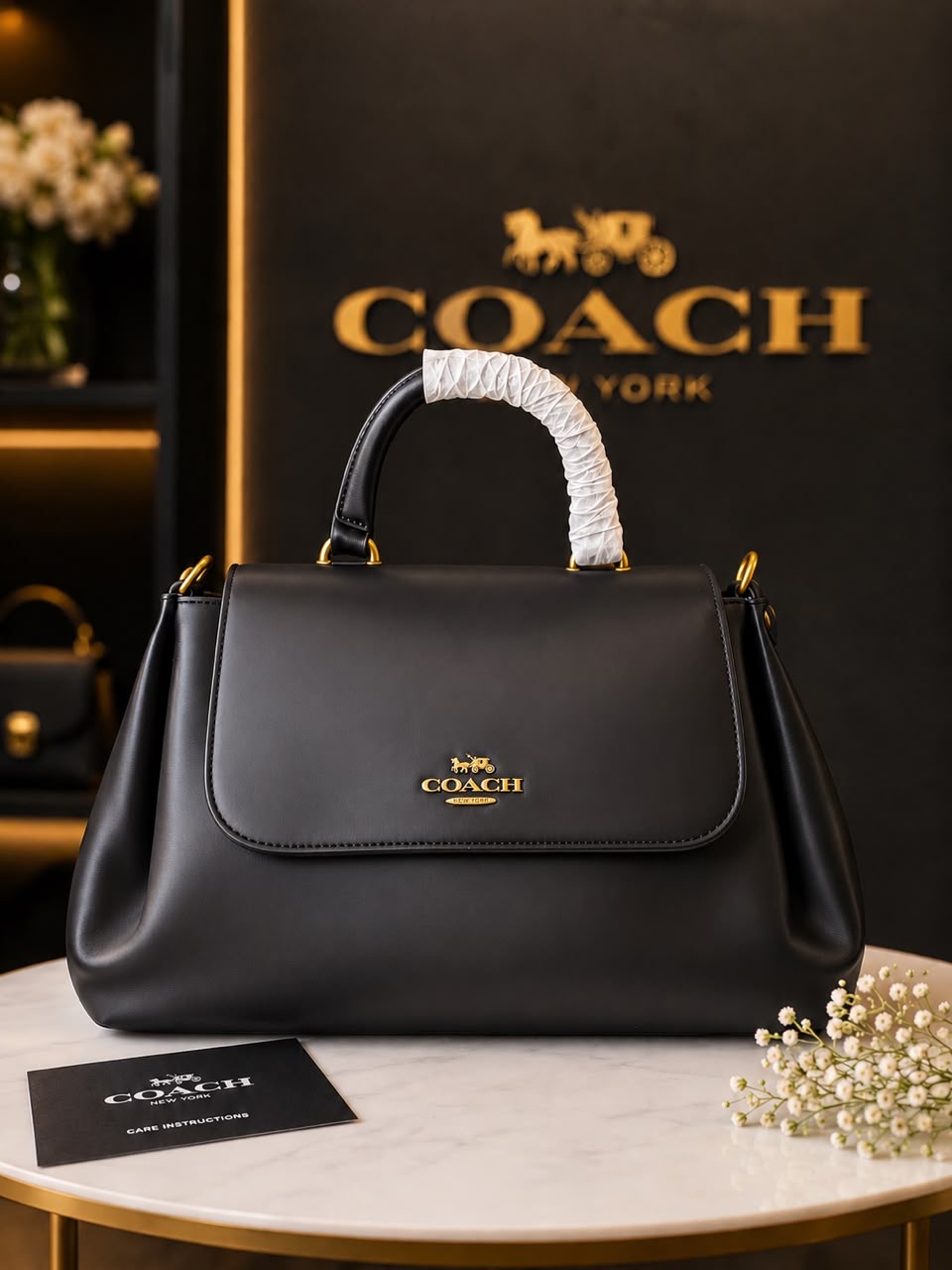 Noir Top-Handle Satchel