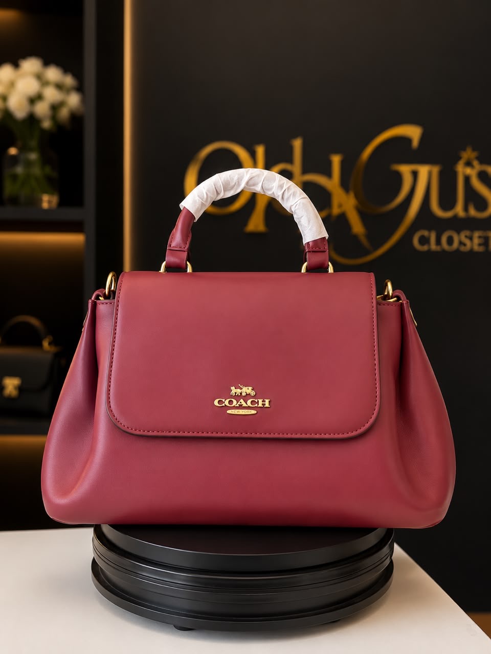 Burgundy Top-Handle Satchel