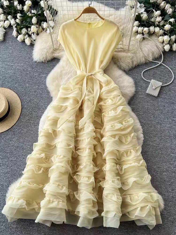 Butter Tiered Ruffle Maxi Dress