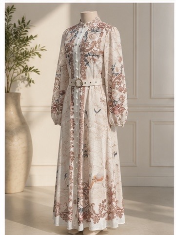 Heritage Toile Belted Shirt Dress