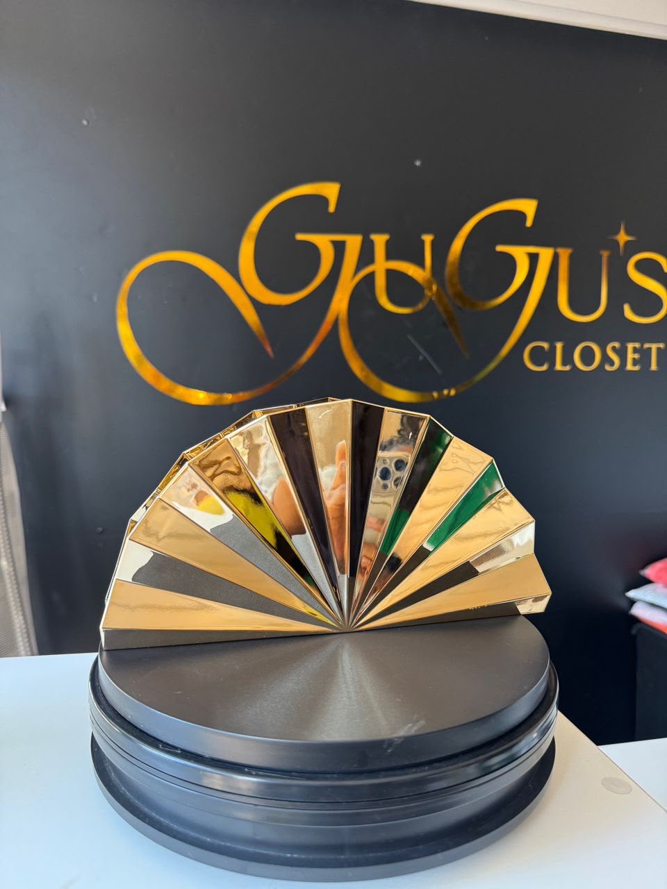 Art Deco Gold Fan Clutch